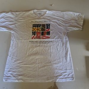 Vintage 90s Names Project AIDS Quilt Shirt XL